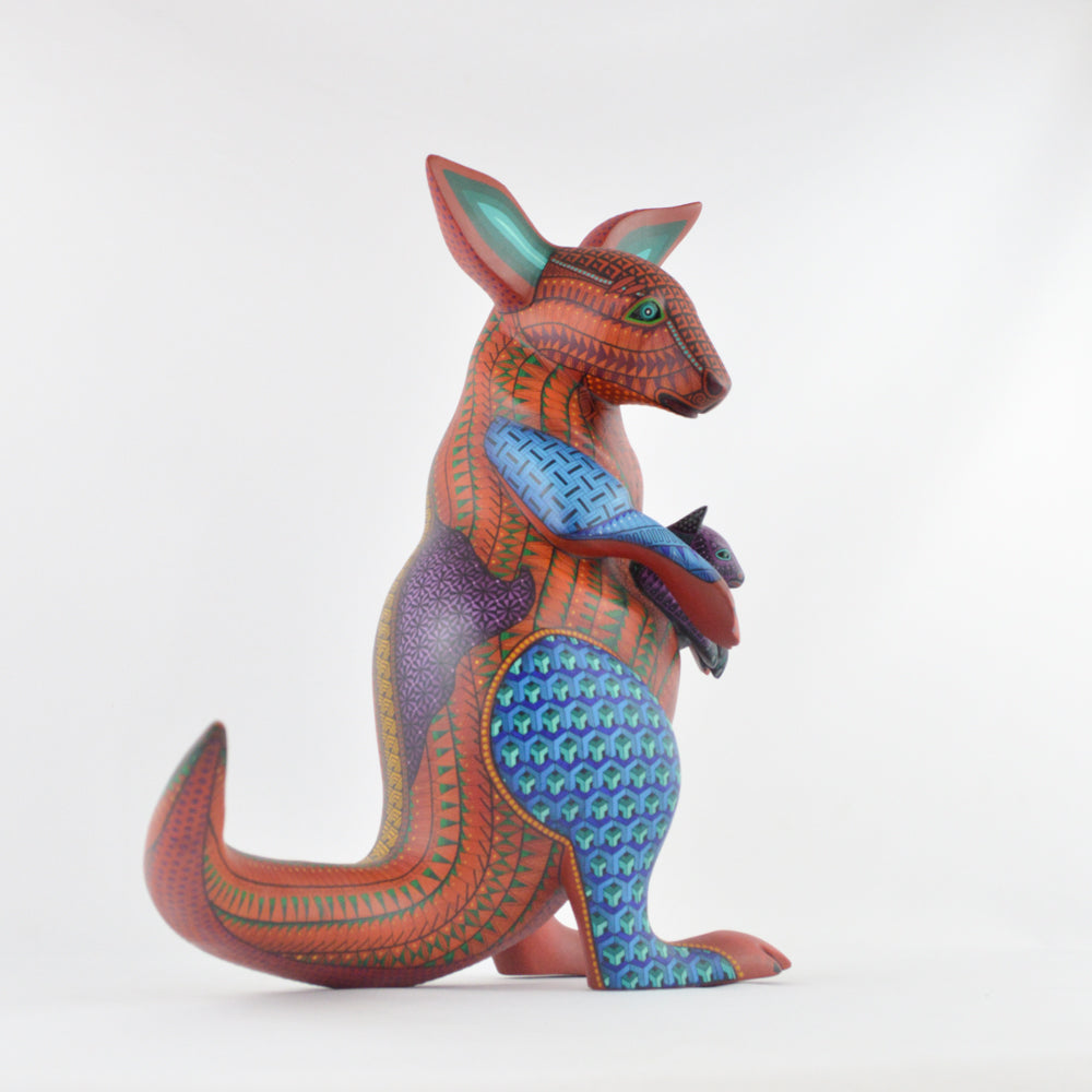 Kangaroo Alebrije Oaxacan Wood Carving - magiamexica.com