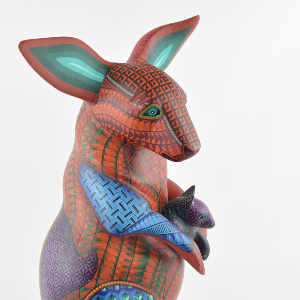 Kangaroo Alebrije Oaxacan Wood Carving - magiamexica.com