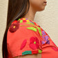 Embroidered Mexican Blouse | Coral - Alebrije Huichol Mexican Folk art magiamexica.com