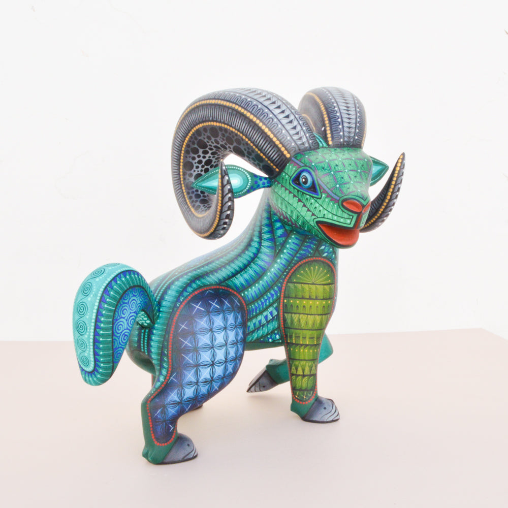 Ram Alebrije Oaxacan Wood Carving  - magiamexica.com