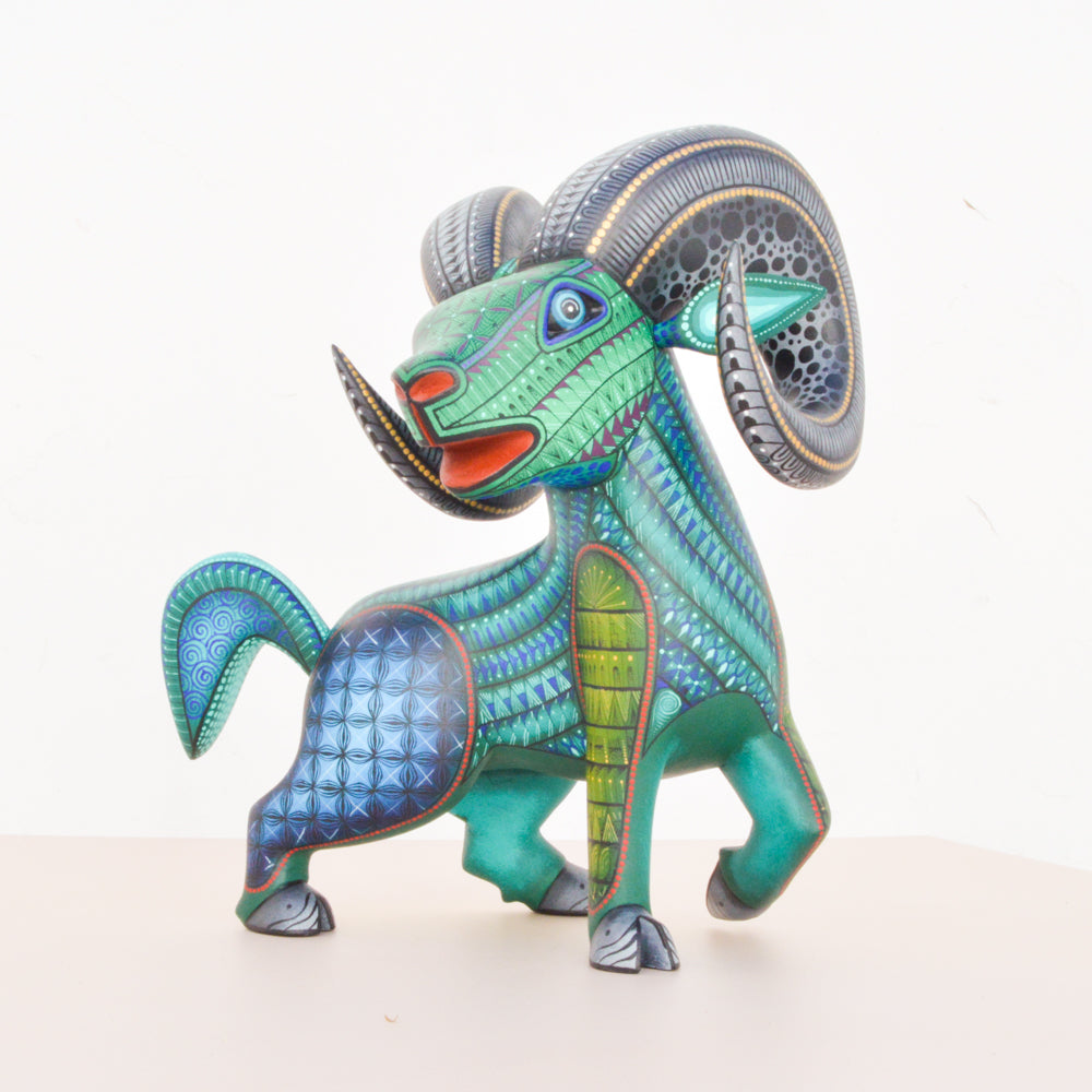 Ram Alebrije Oaxacan Wood Carving  - magiamexica.com