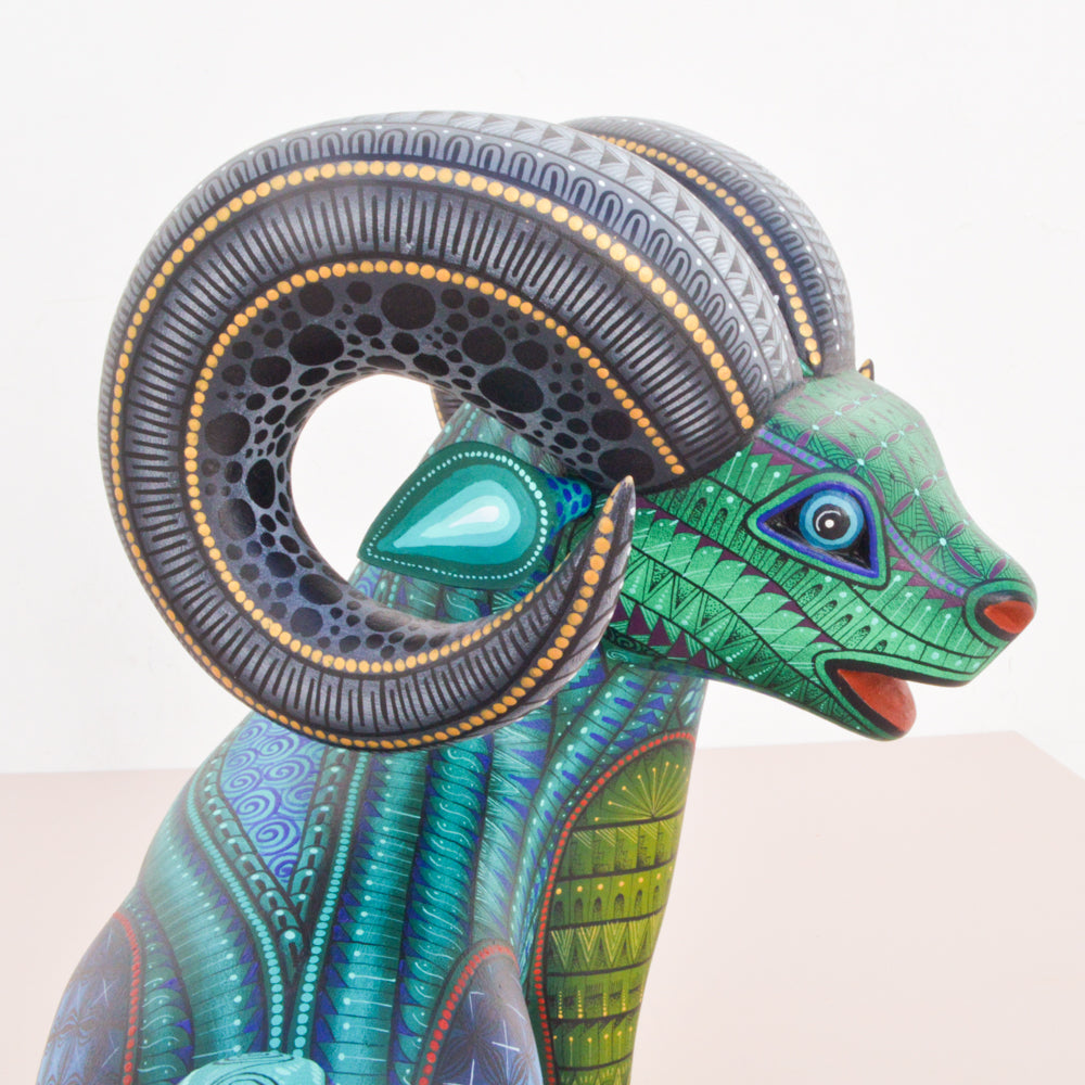 Ram Alebrije Oaxacan Wood Carving  - magiamexica.com
