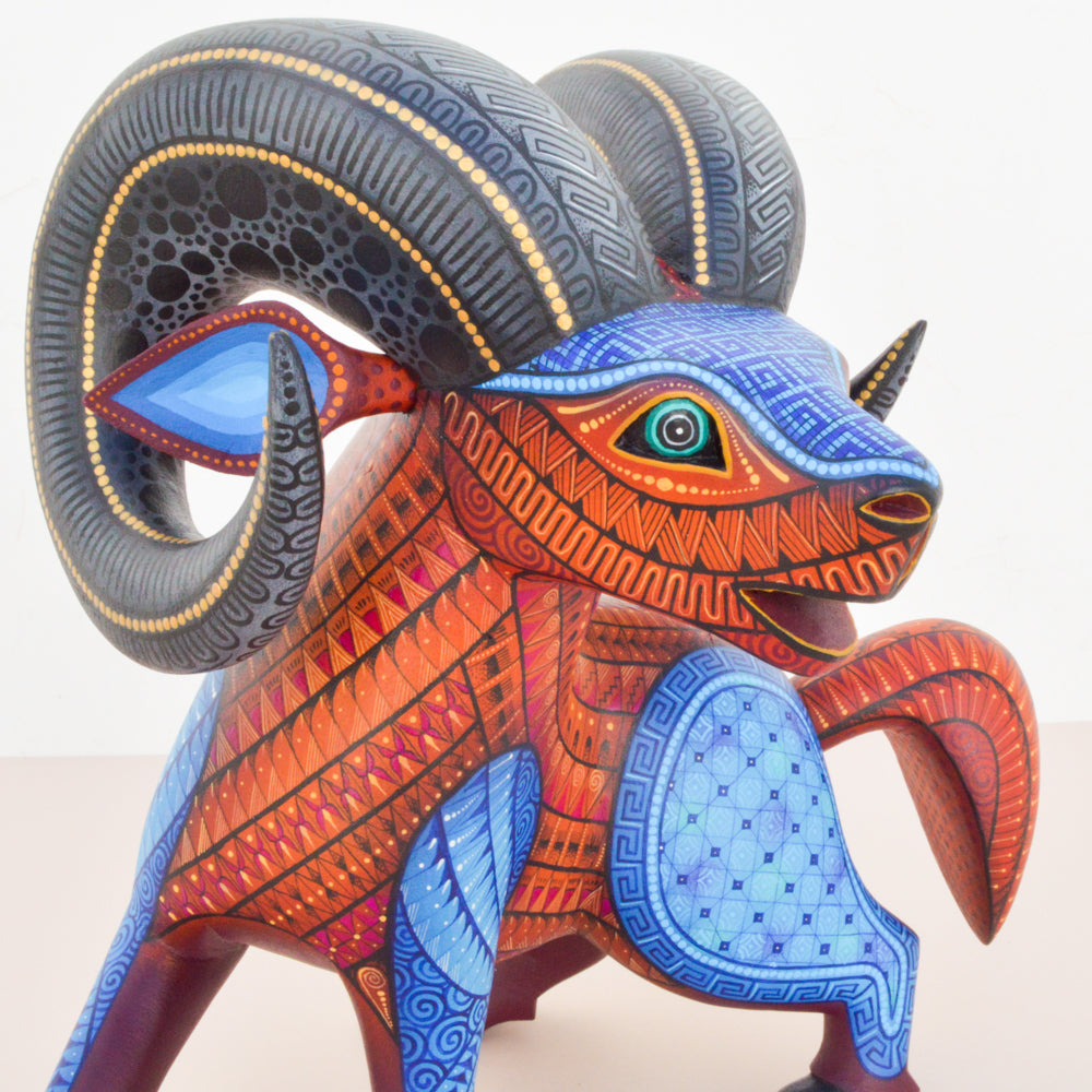 Ram Alebrije Oaxacan Wood Carving  - magiamexica.com