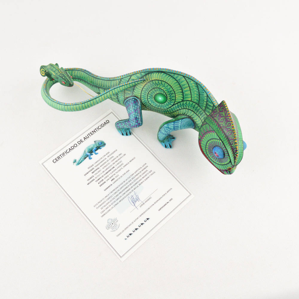 Chamaleon Alebrije Oaxacan Wood Carving
