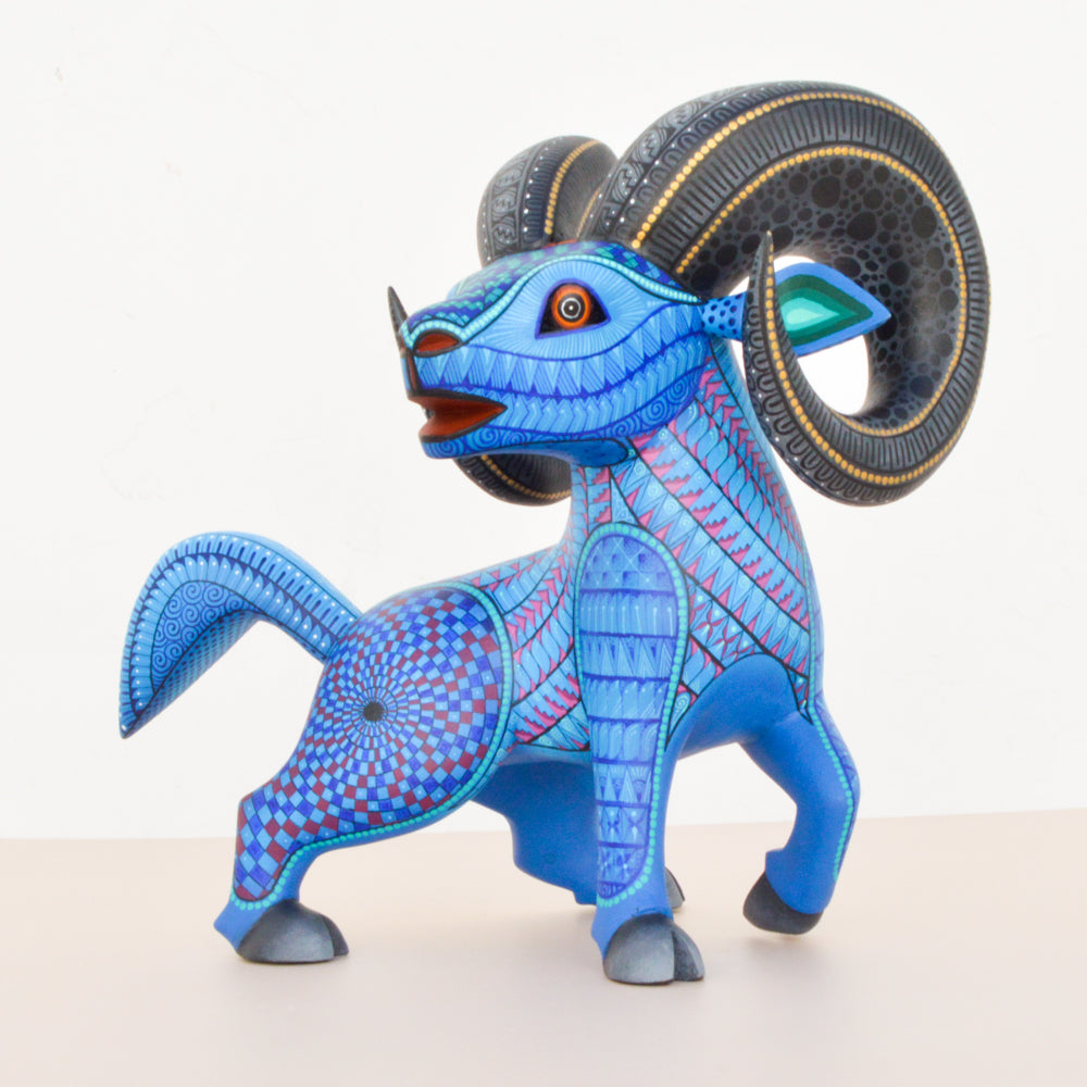 Ram Alebrije Oaxacan Wood Carving  - magiamexica.com