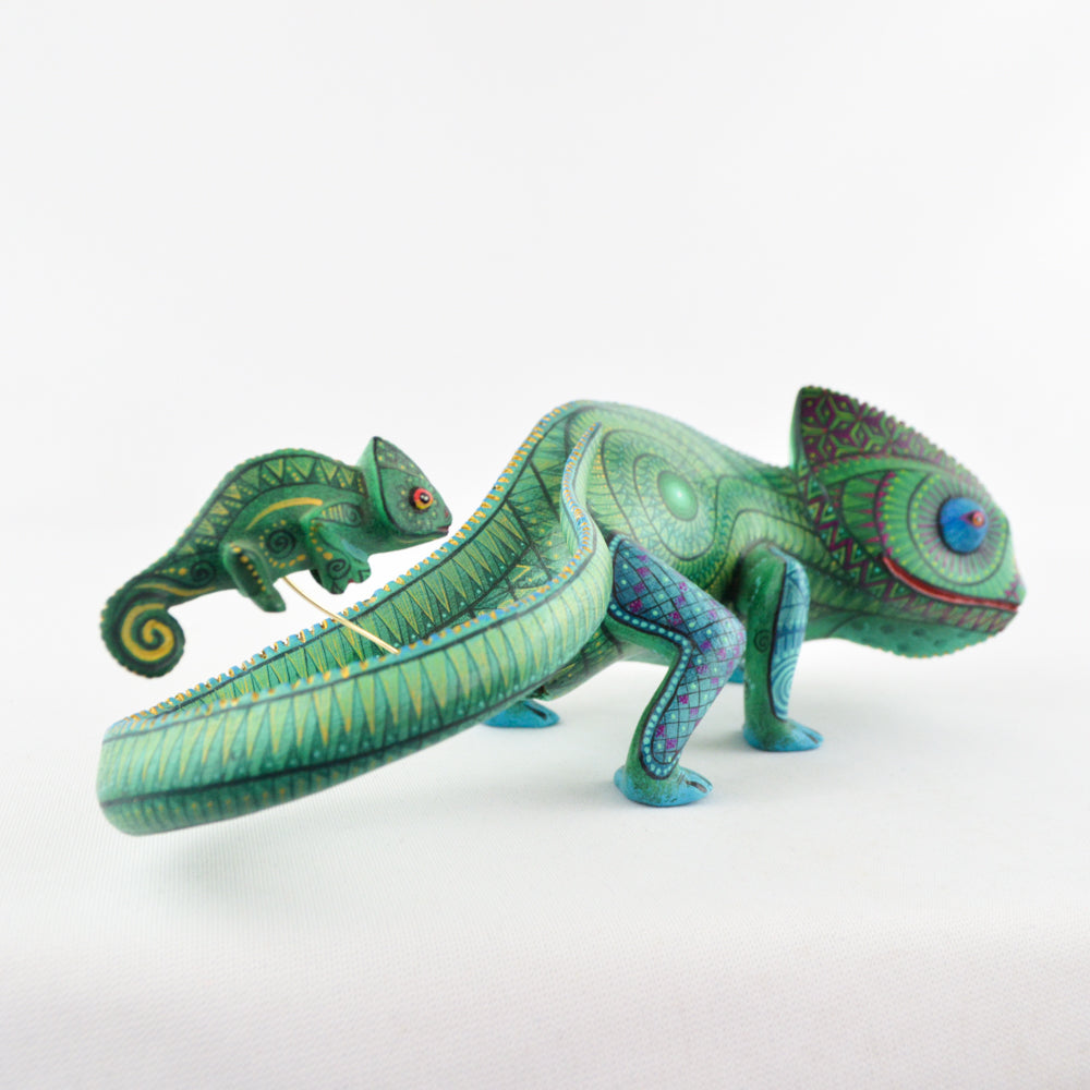 Chamaleon Alebrije Oaxacan Wood Carving