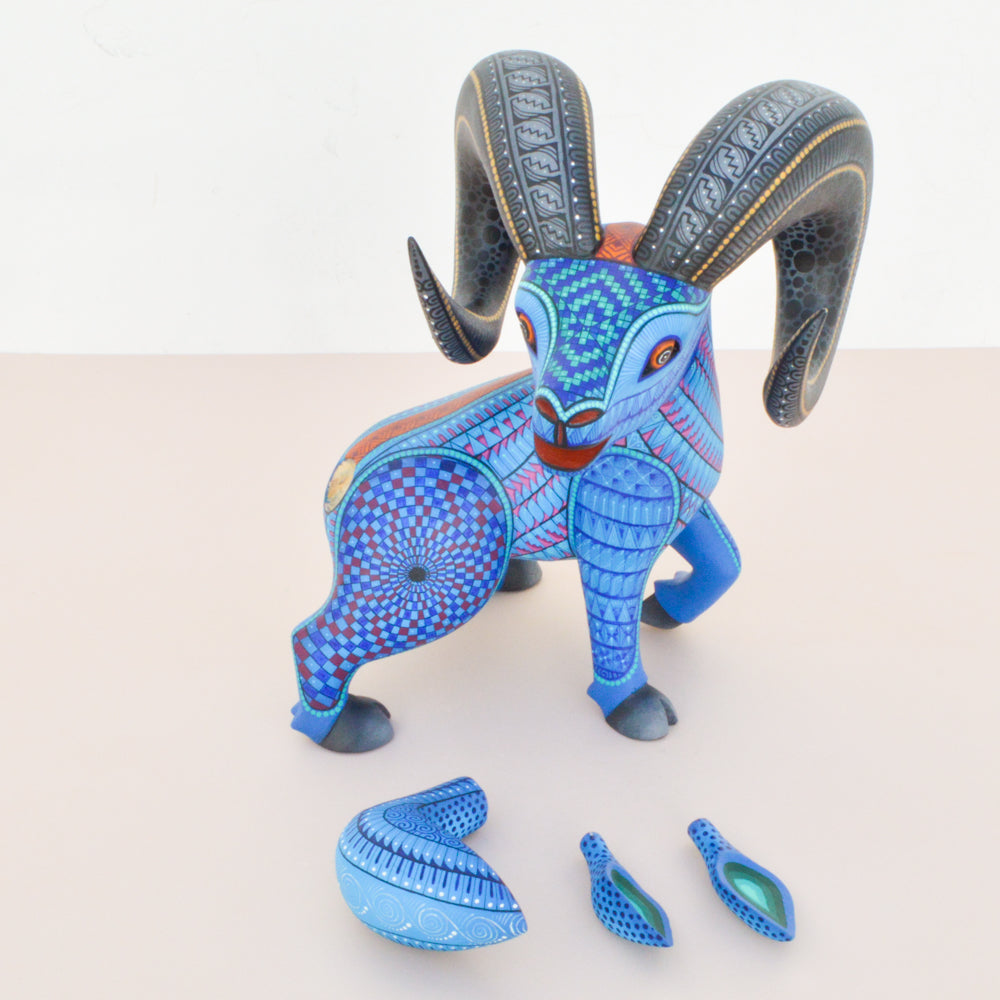 Ram Alebrije Oaxacan Wood Carving  - magiamexica.com
