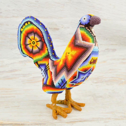 Huichol Art Beaded Animals Turtledove - Magia Mexica 
