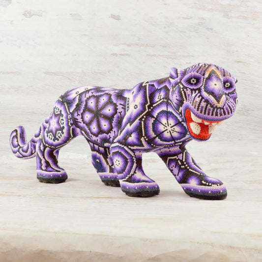 Huichol Art Beaded Animals Jaguar - Magia Mexica 