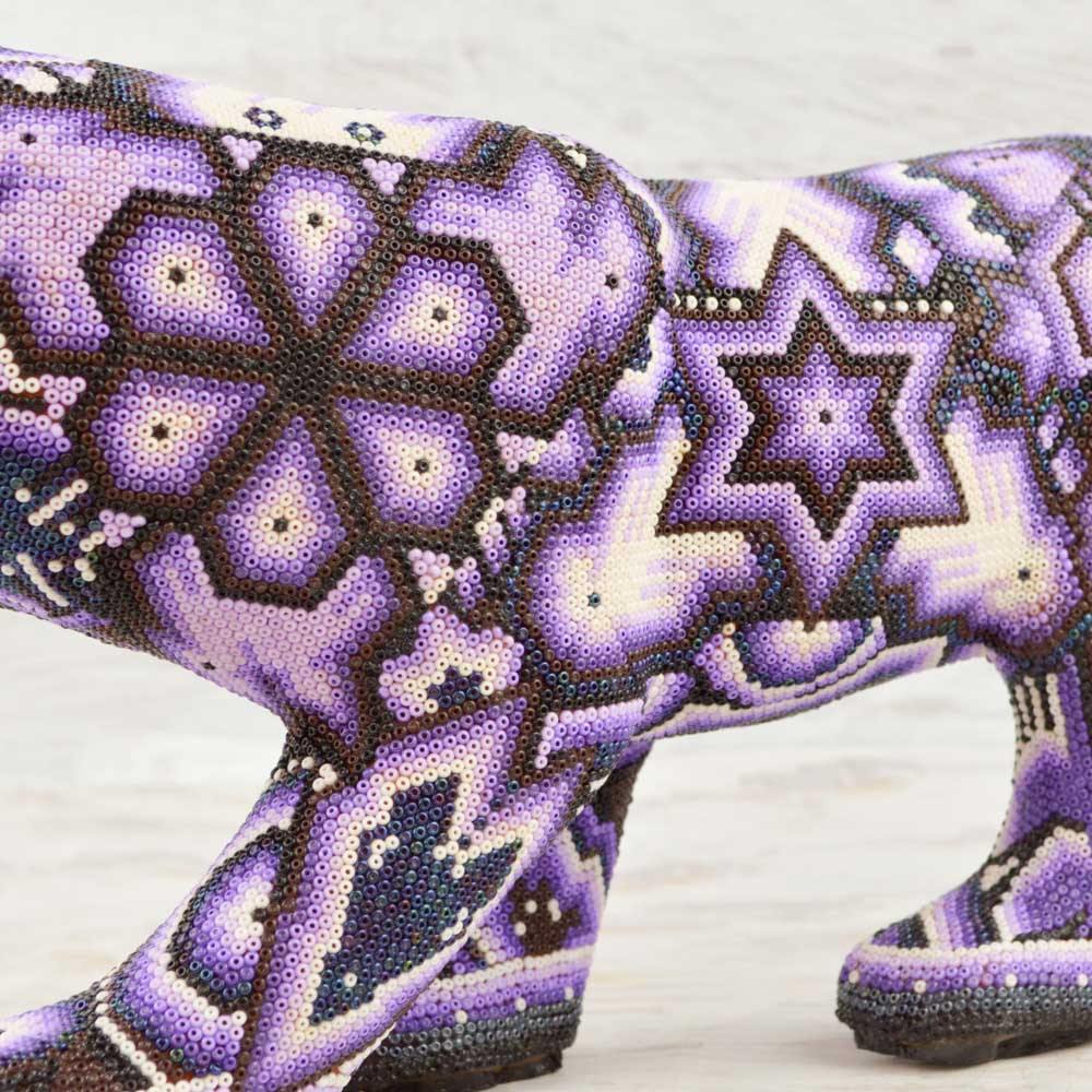 Huichol Art Beaded Animals Jaguar - Magia Mexica 
