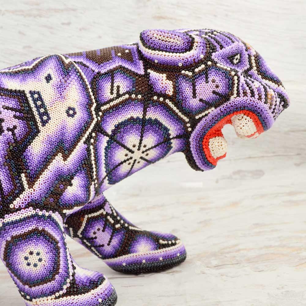Huichol Art Beaded Animals Jaguar - Magia Mexica 