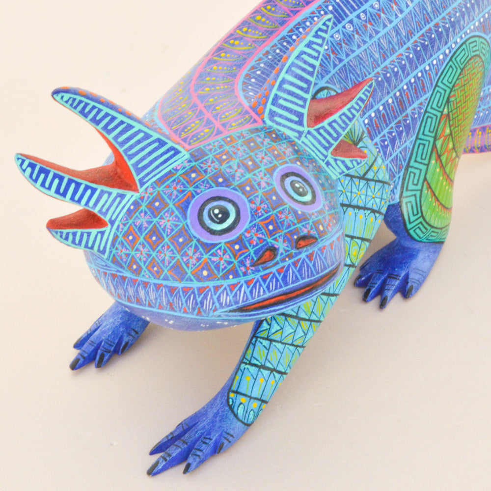 Axolotl Alebrije Oaxacan Wood Carving - magiamexica.com