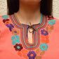 Embroidered Mexican Blouse | Light Salmon - Alebrije Huichol Mexican Folk art magiamexica.com