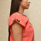 Embroidered Mexican Blouse | Light Salmon - Alebrije Huichol Mexican Folk art magiamexica.com