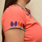 Embroidered Mexican Blouse | Light Salmon - Alebrije Huichol Mexican Folk art magiamexica.com