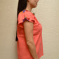Embroidered Mexican Blouse | Light Salmon - Alebrije Huichol Mexican Folk art magiamexica.com