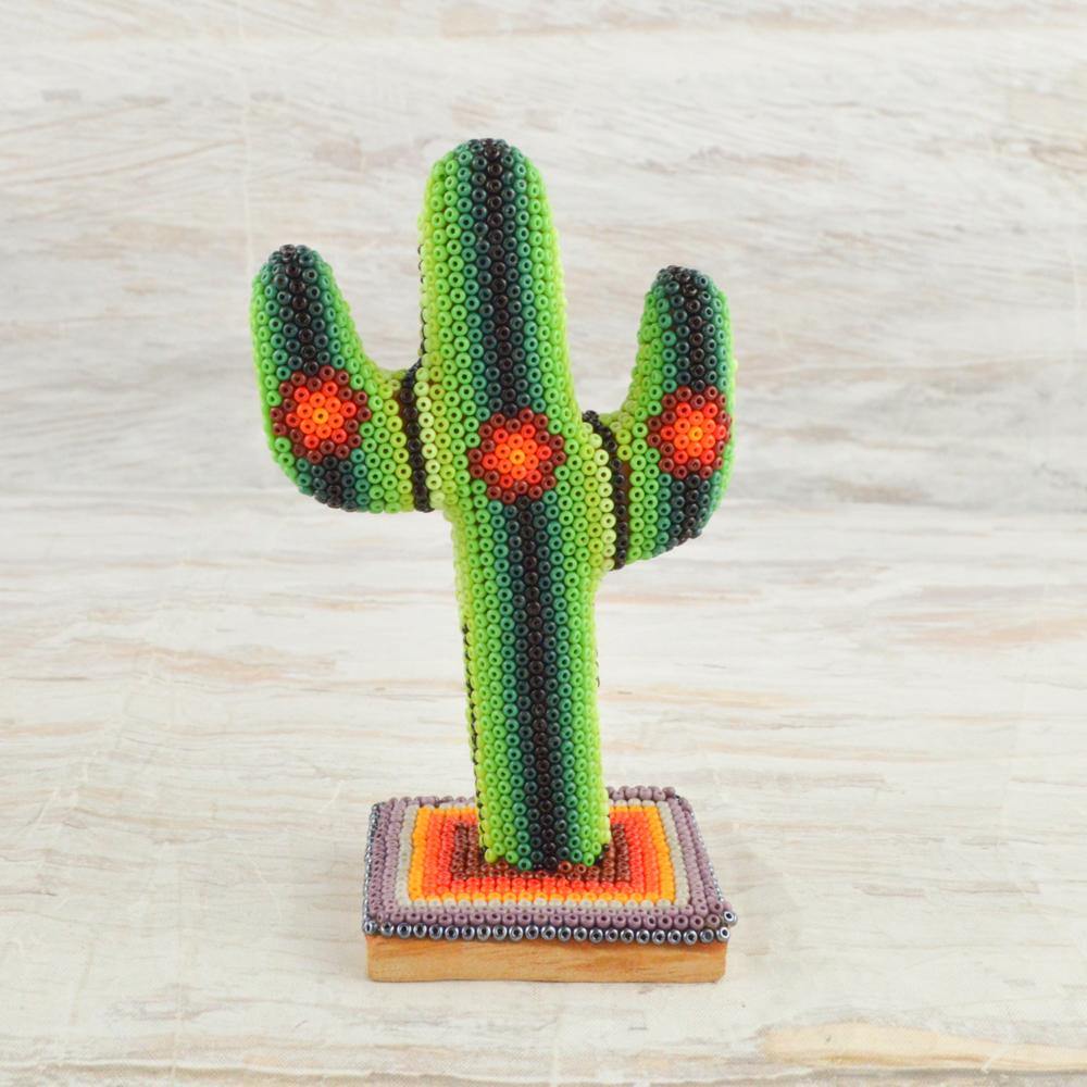 Huichol Art Beaded Animals Cactus - Magia Mexica 