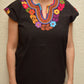 Embroidered Mexican Blouse | Black - Alebrije Huichol Mexican Folk art magiamexica.com