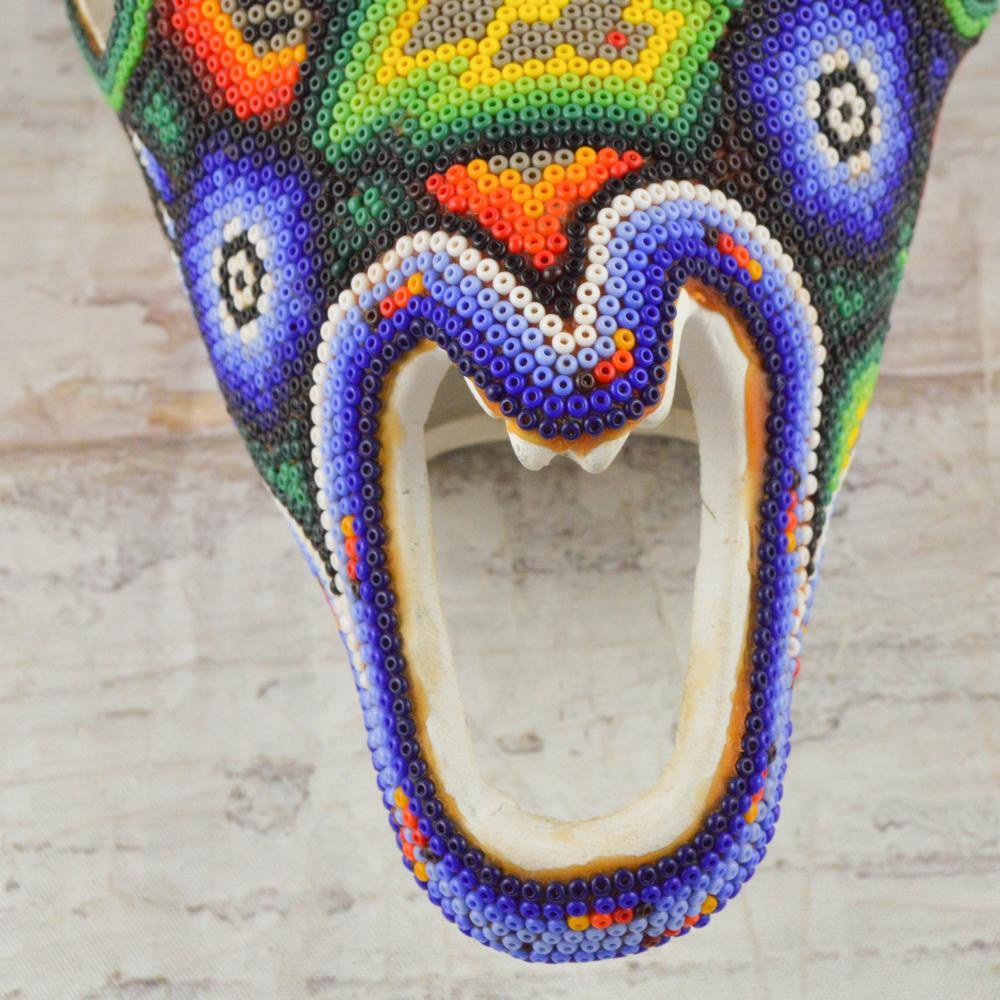 Huichol Art Beaded Animals Bull Head - Magia Mexica 