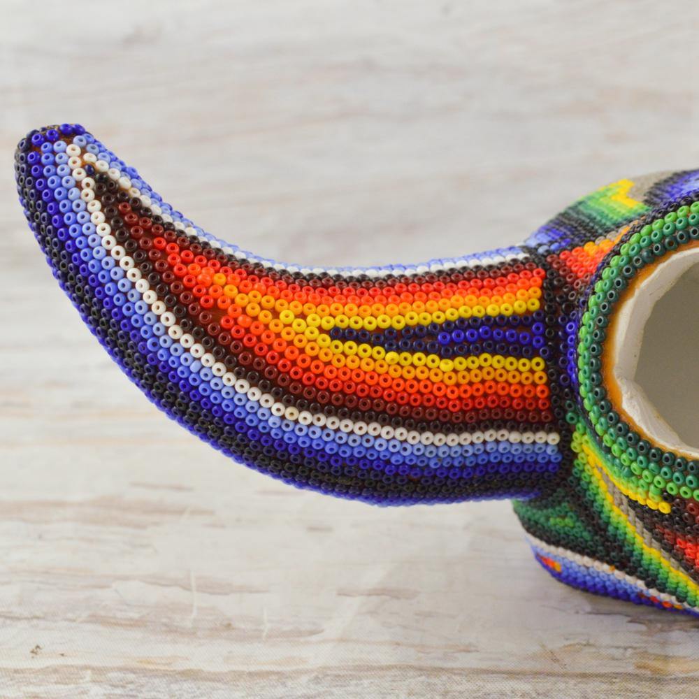 Huichol Art Beaded Animals Bull Head - Magia Mexica 