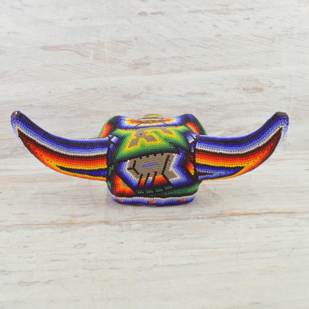 Huichol Art Beaded Animals Bull Head - Magia Mexica 
