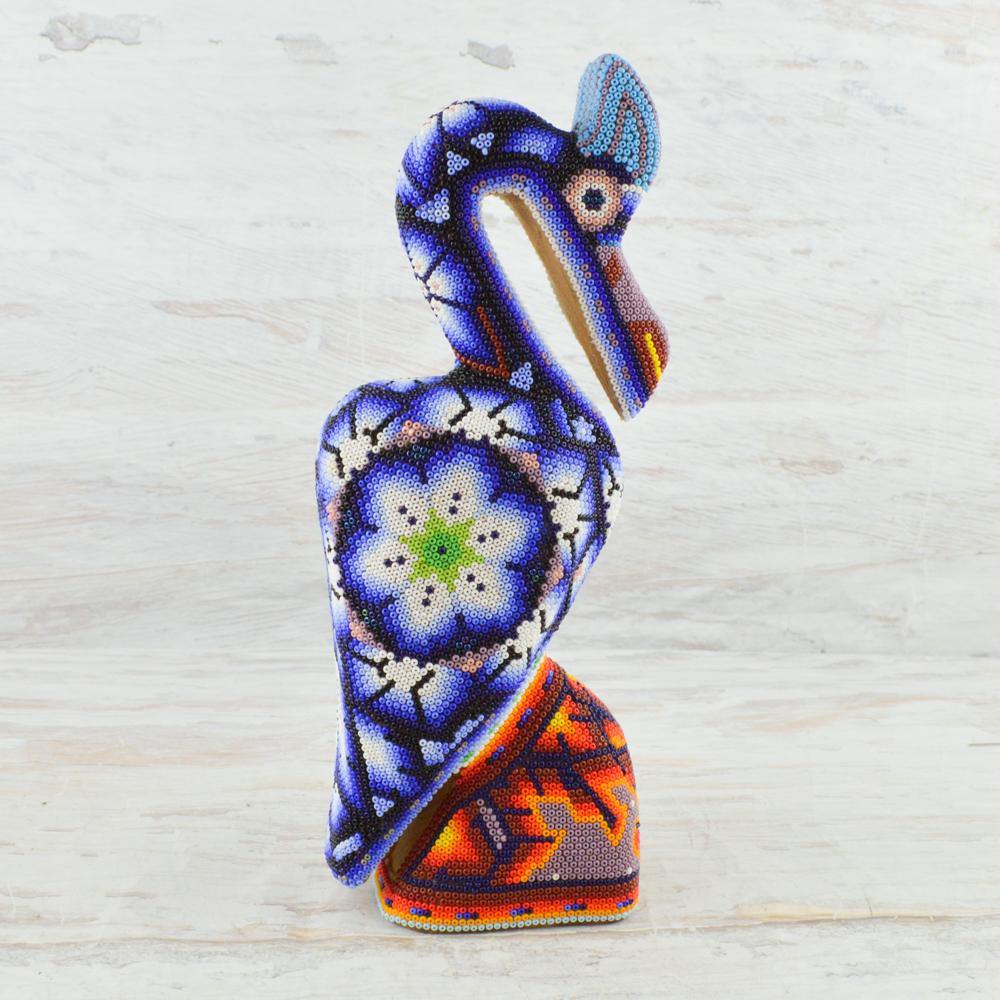 Huichol Art Beaded Animals Pelican - Magia Mexica 