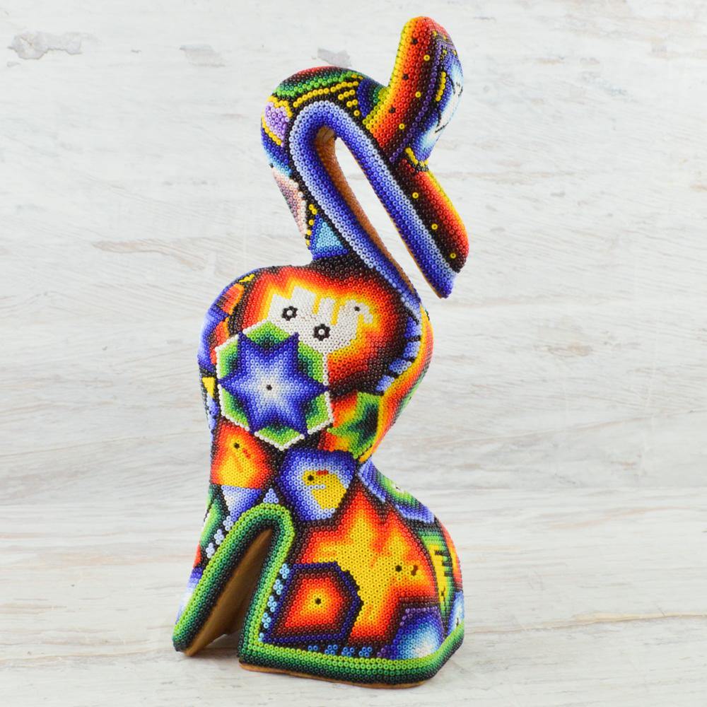 Huichol Art Beaded Animals Pelican - Magia Mexica 