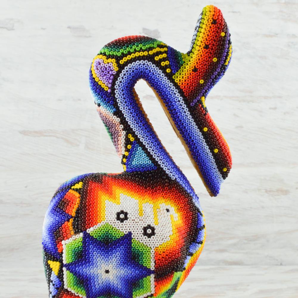 Huichol Art Beaded Animals Pelican - Magia Mexica 
