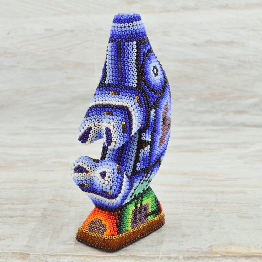 Huichol Art Beaded Animals Dolphin - Magia Mexica 
