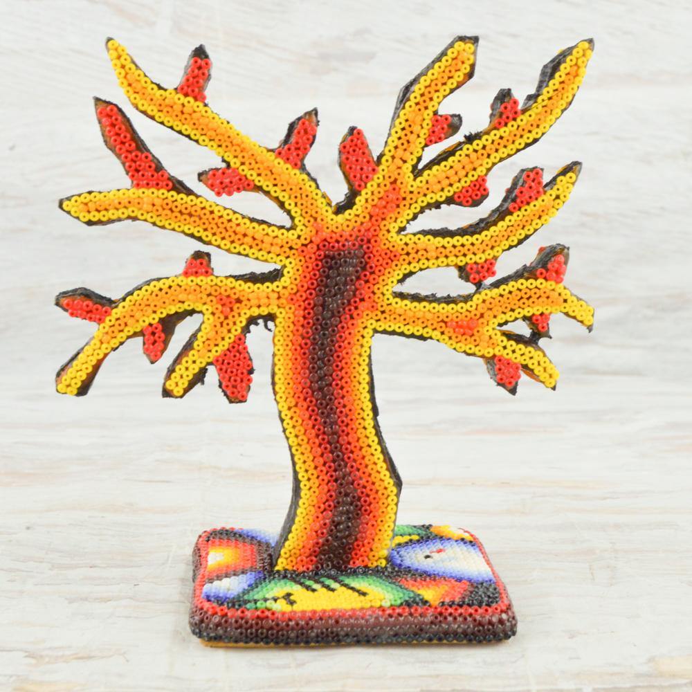Huichol Art Beaded Animals Tree - Magia Mexica 