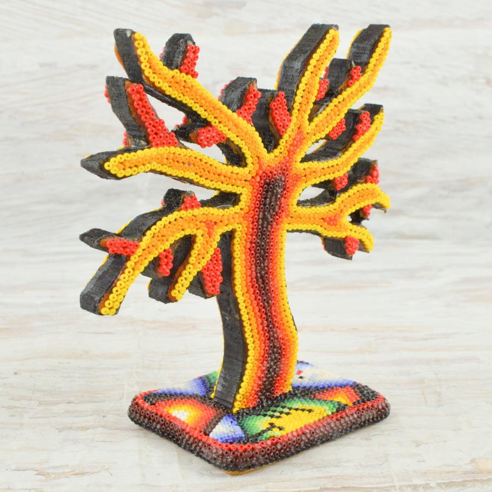 Huichol Art Beaded Animals Tree - Magia Mexica 