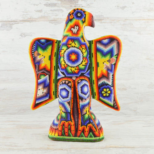 Huichol Art Beaded Animals Eagle - Magia Mexica 