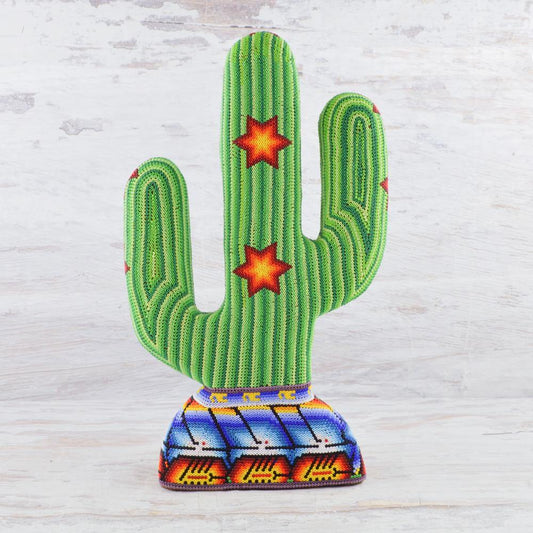 Huichol Art Beaded Animals Cactus - Magia Mexica 