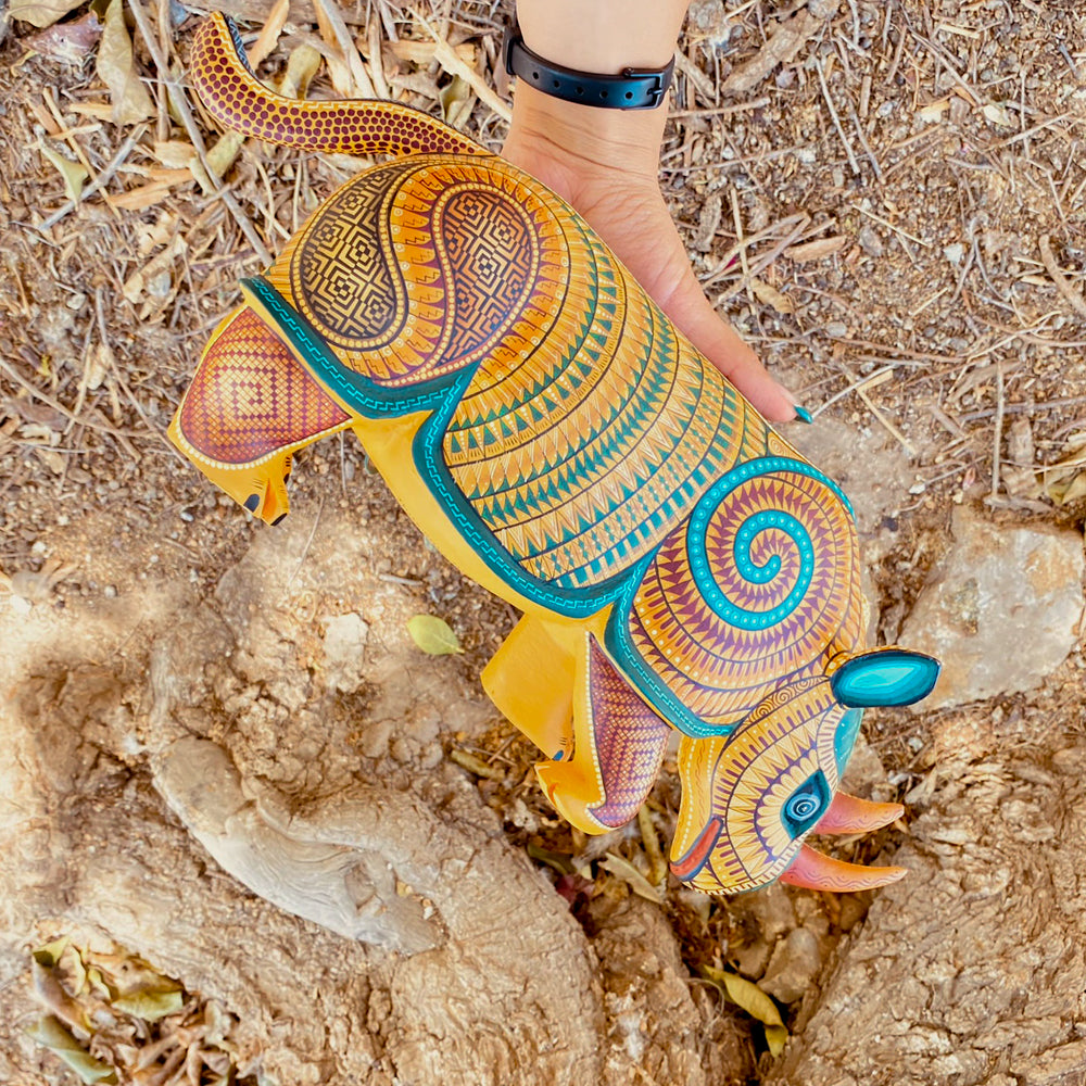 Rhino Alebrije Oaxacan Wood Carving - magiamexica.com