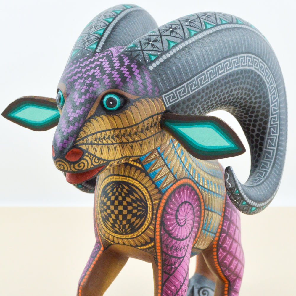 Ram Alebrije Oaxacan Wood Carving - magiamexica.com