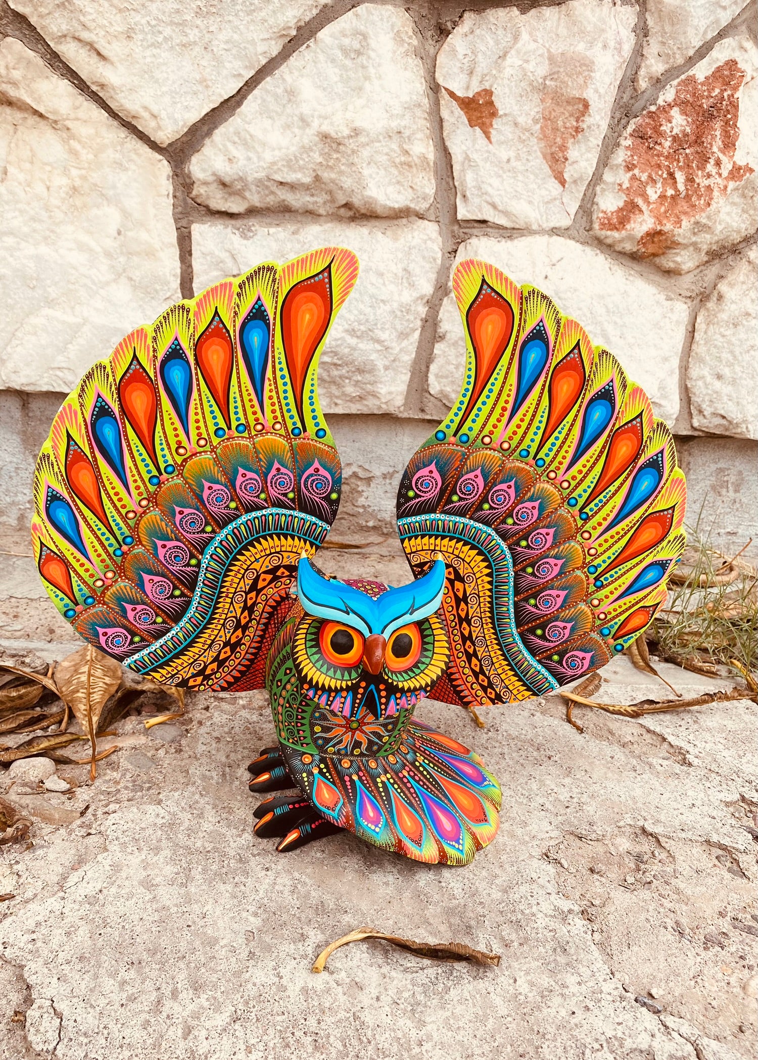 Owl Alebrije Oaxacan Wood Carving - magiamexica.com