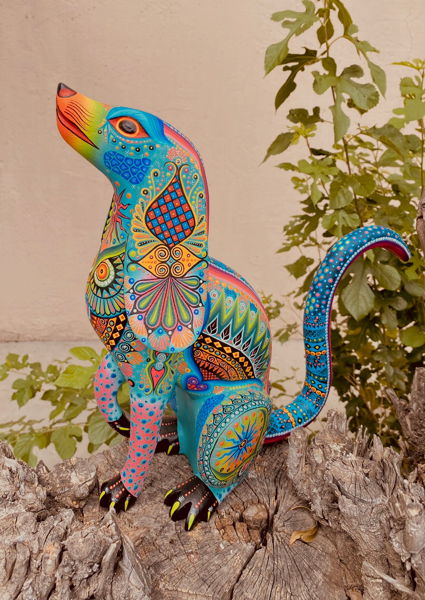 Dog Alebrije Oaxacan Wood Carving - magiamexica.com
