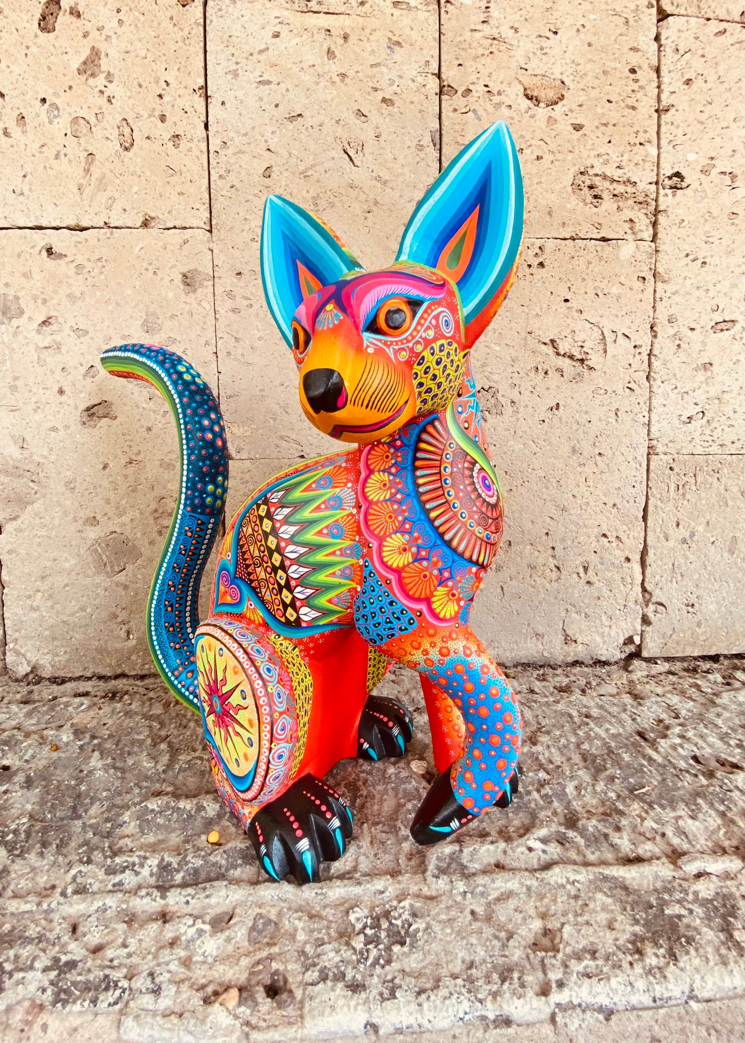 Cat Alebrije Oaxacan Wood Carving - magiamexica.com