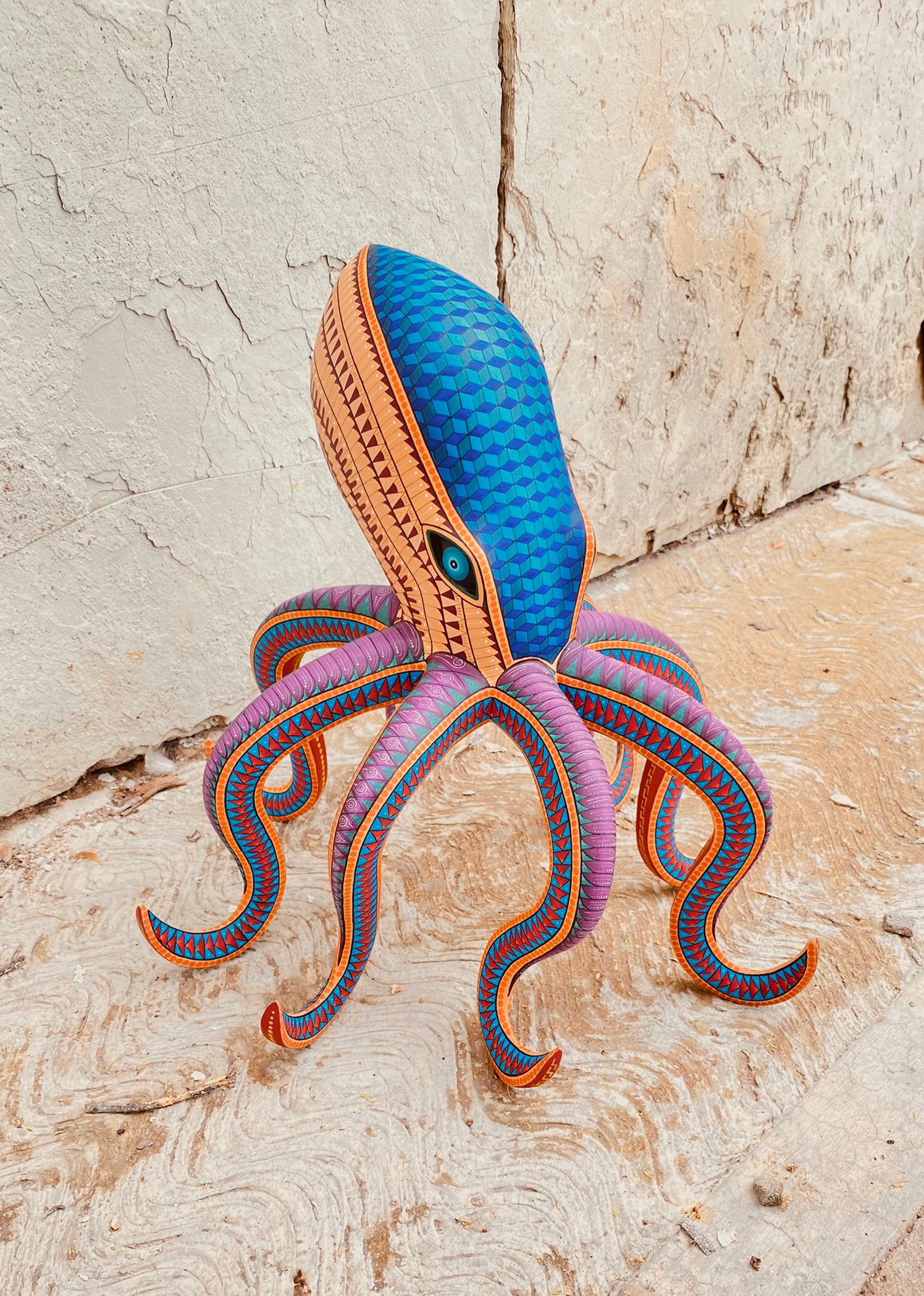 Octopus Alebrije Oaxacan Wood Carving - magiamexica.com