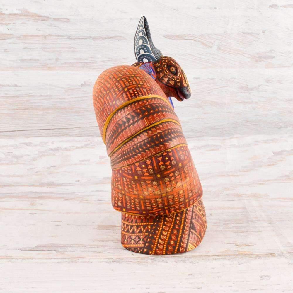 Armadillo Bull Alebrije Oaxacan Wood Carving - Alebrije Huichol Mexican Folk art magiamexica.com