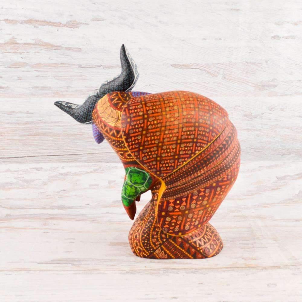 Armadillo Bull Alebrije Oaxacan Wood Carving - Alebrije Huichol Mexican Folk art magiamexica.com