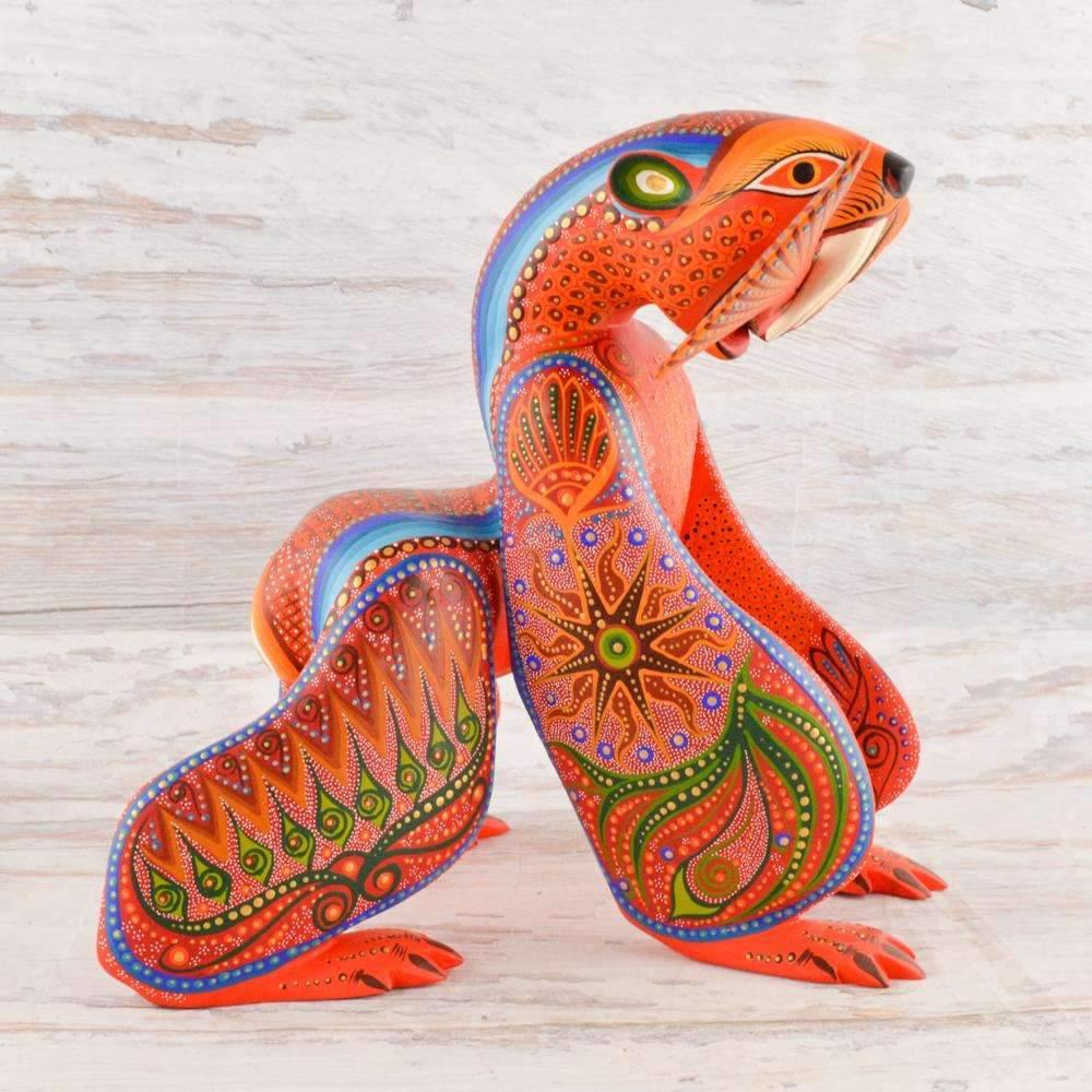Bear Alebrije Oaxacan Wood Carving - Alebrije Huichol Mexican Folk art magiamexica.com