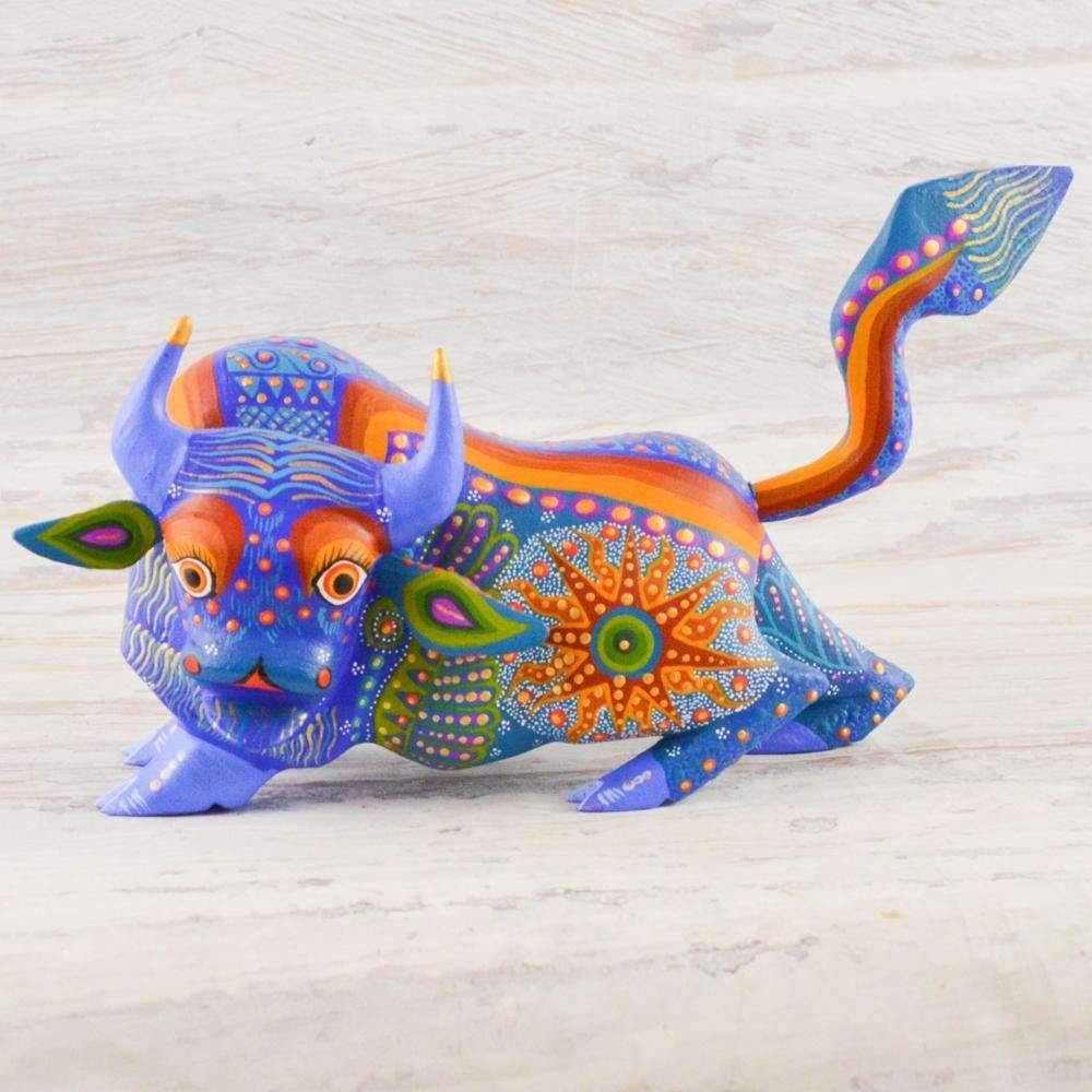 Bison Alebrije Oaxacan Wood Carving - Alebrije Huichol Mexican Folk art magiamexica.com