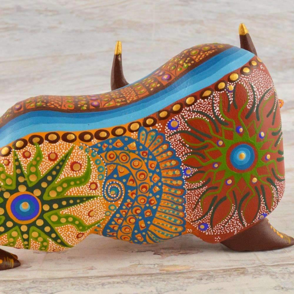 Bison Alebrije Oaxacan Wood Carving - Alebrije Huichol Mexican Folk art magiamexica.com