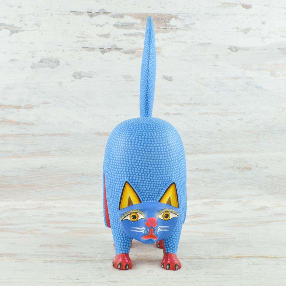 Cat Alebrije Oaxacan Wood Carving - Alebrije Huichol Mexican Folk art magiamexica.com