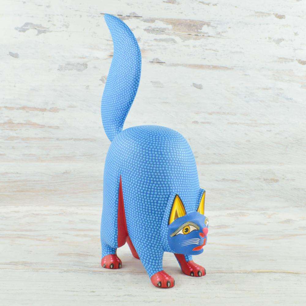 Cat Alebrije Oaxacan Wood Carving - Alebrije Huichol Mexican Folk art magiamexica.com