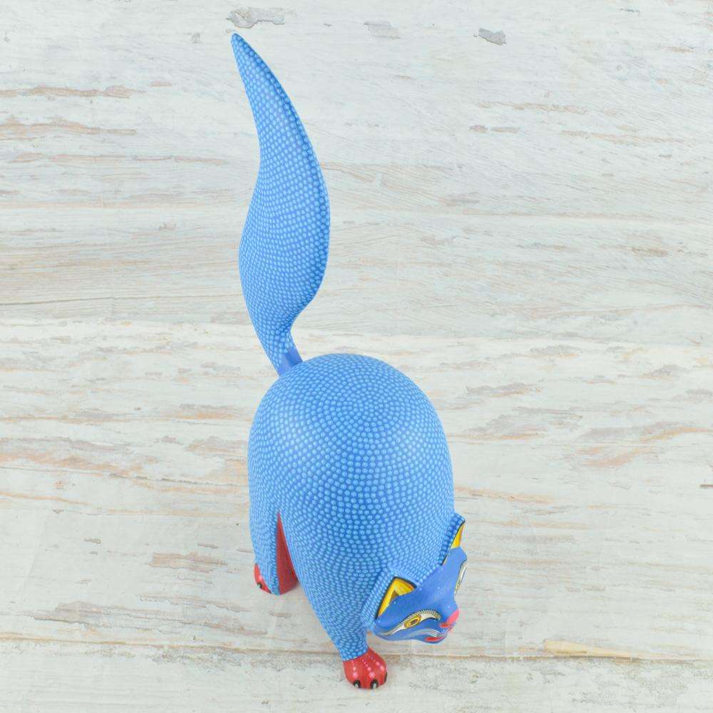 Cat Alebrije Oaxacan Wood Carving - Alebrije Huichol Mexican Folk art magiamexica.com