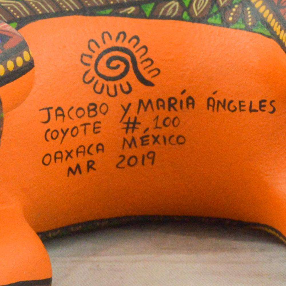 Coyote #100 Alebrije Oaxacan Wood Carving - Alebrije Huichol Mexican Folk art magiamexica.com