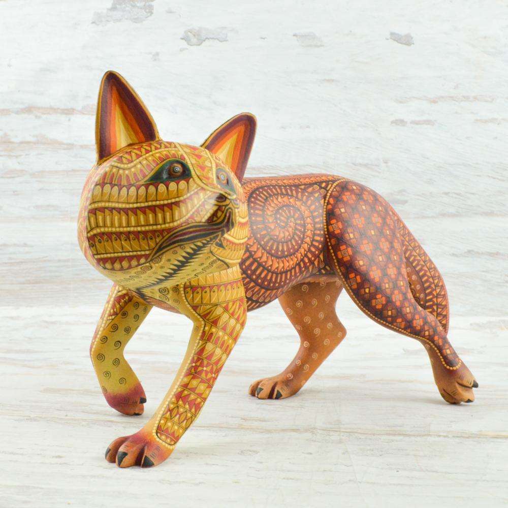 Coyote #103 Alebrije Oaxacan Wood Carving - Alebrije Huichol Mexican Folk art magiamexica.com