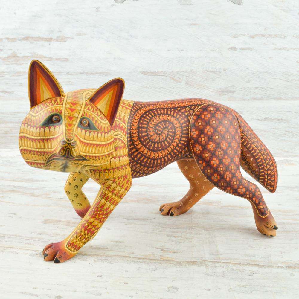 Coyote #103 Alebrije Oaxacan Wood Carving - Alebrije Huichol Mexican Folk art magiamexica.com